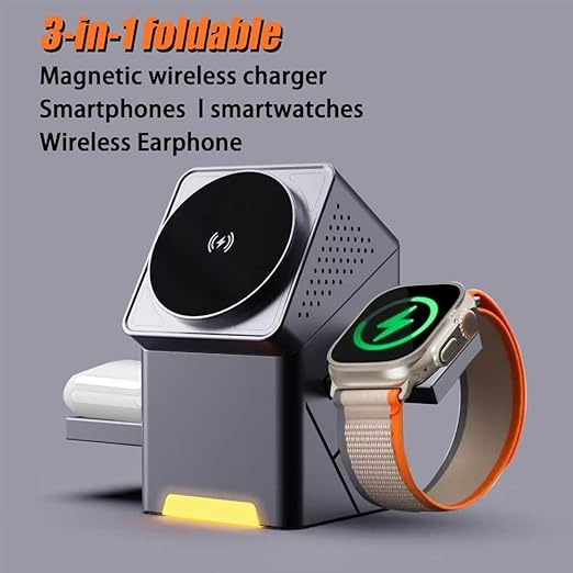 New Generation 3 - in - 1 Magnetic Pop - Up Wireless Charging Station - Cave
