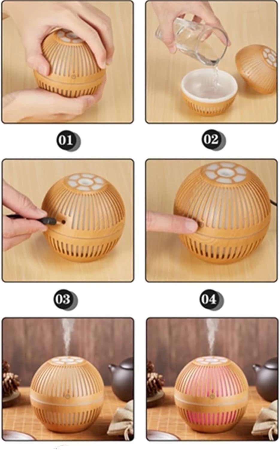 Wtrtr 150ml Ultrasonic Essential Oil Diffuser 7 Color Light - Cave